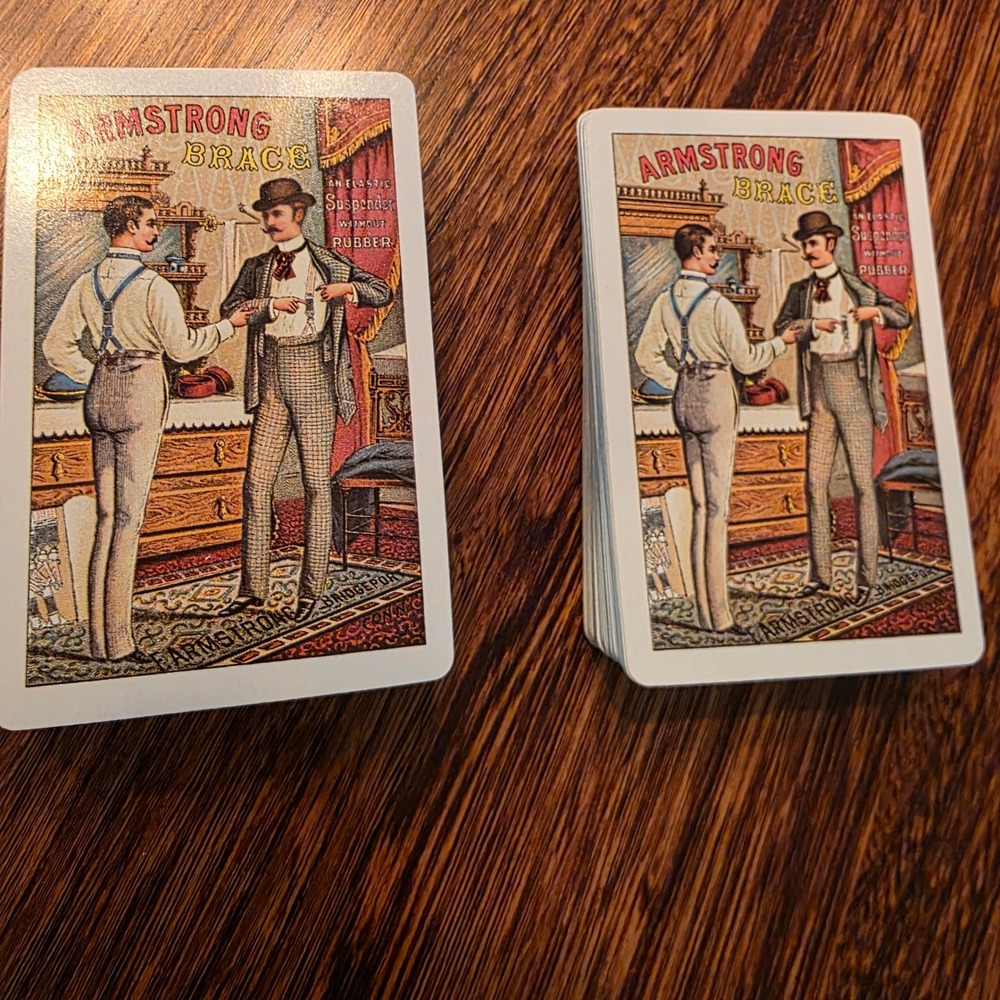 Armstrong Brace Vintage Advertising Playing Cards Double Deck Victorian Style